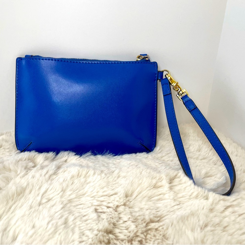 Vince Camuto Lapis Blue Leather Leila Pouch wallet